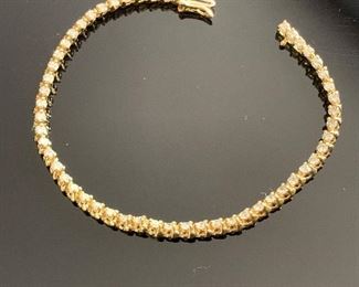 14k gold and diamond tennis bracelet 