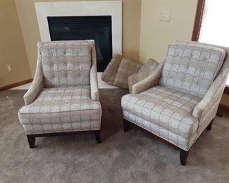Two upholstered club chairs 