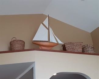 Wood decorative sailboat 