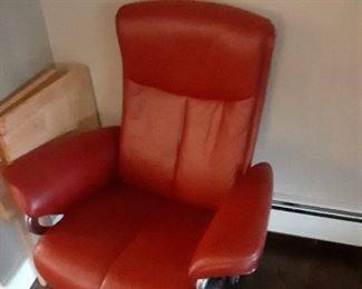 Ekornes Relax The Back red leather chair $475