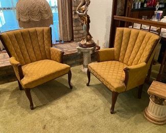 https://www.ebay.com/itm/124694827036 CV9025 2 Wing Back Upholster and Wood Lounge Chairs -4/30/21 Pickup Only Estate Sale Pickup Only Auction