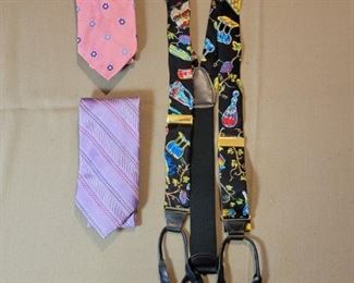 Collectable Assortment of Mens Tie and Suspenders