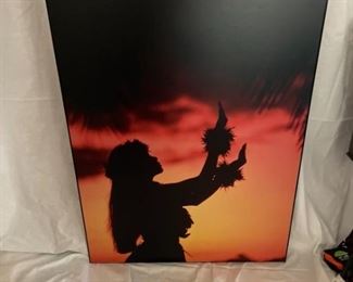 Hula Dancer Silhouette at Sunset