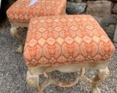 2 vintage ottomans