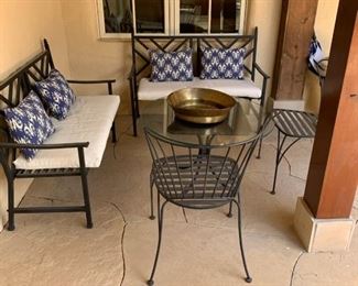 Patio benches and chairs