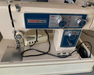 Vintage Morse sewing machine with case
