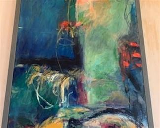 Harold E. Larsen oil 'Midnight Muse' 62" x 38"