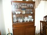 SMALL CHINA FULL OF GLASSWARE