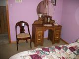 ANTIQUE CHAIR AND VANITY