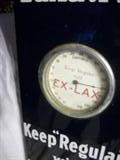 RARE EX-LAX PORCELAIN SIGN
HAS ROUND THERMOMETER.
FEW CHIPS ALMOST LIKE NEW. A RARE FIND.