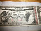 1892 REPUBLICAN NATIONAL CONVENTION GUEST TICKET  JUNE 7th 1892.
2 TICKETS IN EXCELLENT CONDITION . TICKETS STILL HAVE STUBS. HARD TO FIND IN THIS SHAPE.
