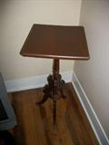 NICE CARVED WALNUT TABLE.