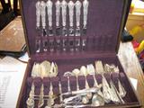 Chest of 54 pieces of Gorham sterling (Strausborg ) plus 5 or 6 misc pieces of sterling