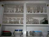 Kitchen cabinet full of china and stemware (not checked out yet)