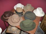 Some of the great hats in house...Stetson, Panama, Tweed,