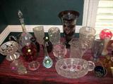 Glass and more glass...Bohemian, cut, paperweight vase, Decantur, etc