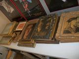 Stacks of framed pictures