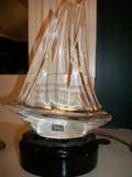 Crystal sailboat light by Daum of France