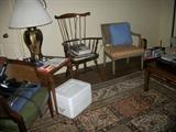 Misc chairs and table (rug not for sale)
