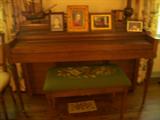 Nice Spinet piano with great needlework bench...ship model has been withdrawn from sale by owner