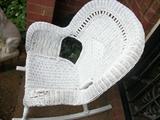 WHITE WICKER ROCKER