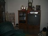 TV,VCR,DVD PLAYERS AND CABINET.
