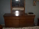 WALNUT DRESSER AND MIRROR
