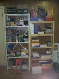 SHELVES FULL OF COMPUTER AND OFFICE SUPPLIES