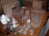 ETCHED GLASSWARE AND STEM WARE.