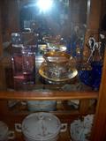 GLASSWARE IN CHINA CABINET