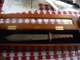 WELLS FARGO BOWIE KNIFE WITH DISPLAY CASE.