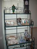 LARGE BAKERS RACK.
LOTS OF GLASSWARE.