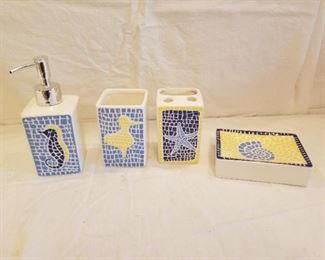 blue & yellow bath ceramic accessories