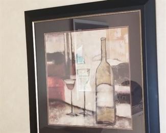 Black framed picture wine theme