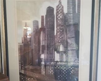 Framed picture with city image