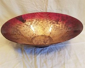 bowl- red &  gold glass