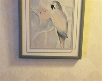 Set of 2- framed art- birds 
