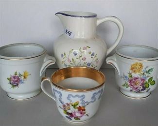 https://www.ebay.com/itm/124708471295	CC8005 LOT OF 4 FRENCH CUPS AND PITCHER UShip Or local Pickup		Buy-It-Now	 $30.00 
