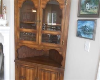 Solid wood corner cabinet