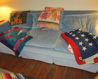 Sofa & 48 star American flag & 