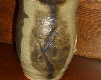 Small gray & brown vase