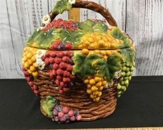Basket of Grapes Cookie Jar