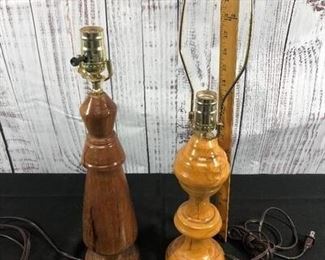 Carved Wood Lamps
