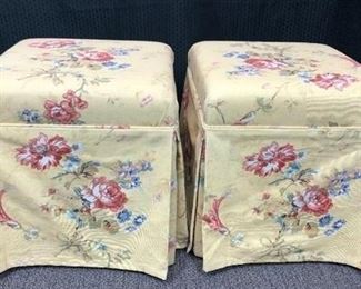 Yellow Floral Ottomans