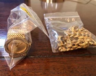 14K Gold Watch and 14K Gold bracelets, Many more Gold Pieces