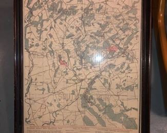 Hand drawn Detailed Map Somerset County 1919  Fantastic piece and full size