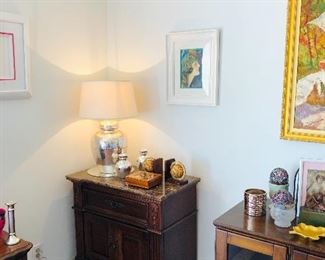 Ethan Allen Marble Top Side Table