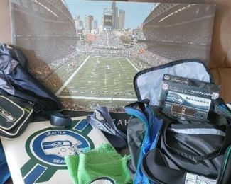 Seahawks clothes and paraphernalia 