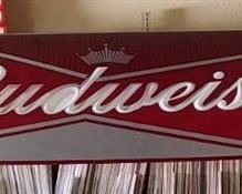 Red Budweiser Bar/Pool Table Light | 4' 6" W x 1' 7" L x 8" H | LOCAL PICKUP ONLY