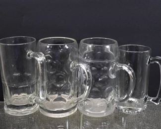 Lot of 4 Assorted Beer Mugs | 7" - 8" Tall